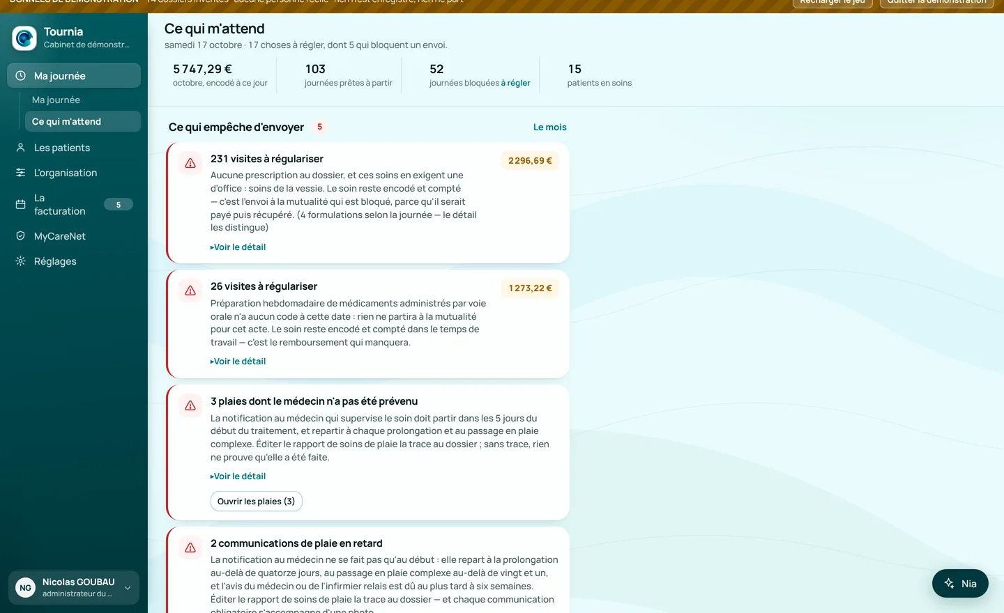 Tournia sur l’ordinateur : Ce qui m’attend · ce qui empêche d’envoyer